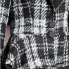 Blazer / jacket à boutonnage simple à basque asymétrique en tweed, fait sur mesure en France