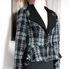 Single breasted asymmetrical peplum blazer in  tweed, made to measure