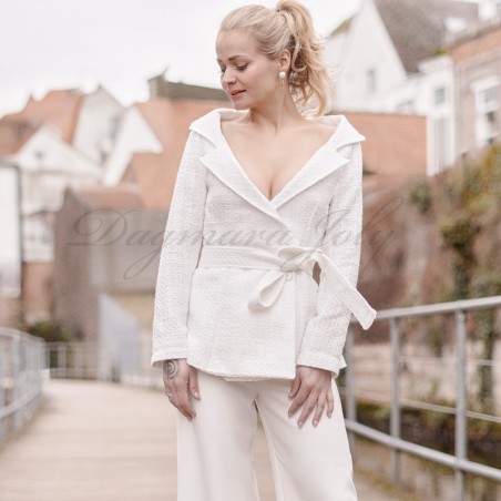Wedding pants suit for bride, made to measure