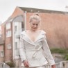White pencil bridal skirt suit , made to measure
