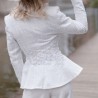 White wide-leg pants bridal suit