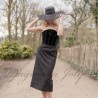 One-of-a-kind handmade black velvet dress
