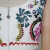 Vue rapprochée des coutures et broderies réalisées à la main