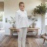 Veste courte blanche femme en tweed