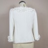 Costume pantalon blanc de mariée , fabrication francaise sur mesure