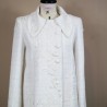 Veste courte blanche femme en tweed