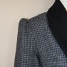 Zoom on puff sleeve of shawl collar fit and flare jacket, made to measure
