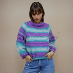 Pull coloré raglan à...