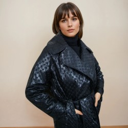Manteau noir raglan en...