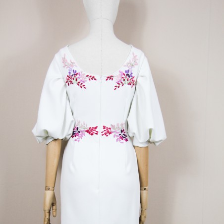 Back embroidery of the dress with visible fine detailing and finish
