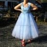 Robe sans manches artisanale en tulle blanc
