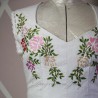Robe de mariée mi-longue en lin sans manches; sur mesure; fabrication française