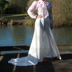 Surjupe de mariée amovible longue et traine à taille haute, made in france sur mesure