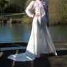 Surjupe de mariée amovible longue et traine à taille haute, made in france sur mesure