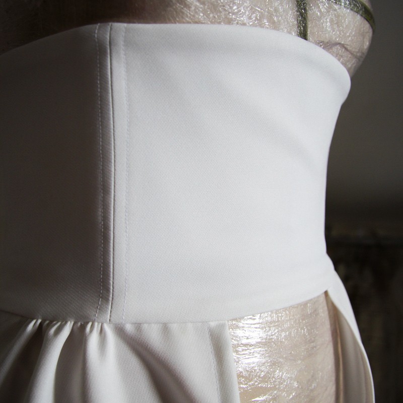 Bridal detachable high waist overskirt with long train