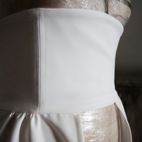 Surjupe de mariée amovible traine à taille haute