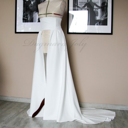 Surjupe de mariée amovible traine à taille haute