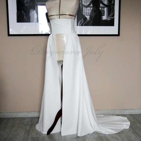 Surjupe de mariée amovible traine à taille haute