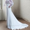 Sur-jupe de mariée amovible avec traîne et poches – Crêpe sur mesure | Fait main en France