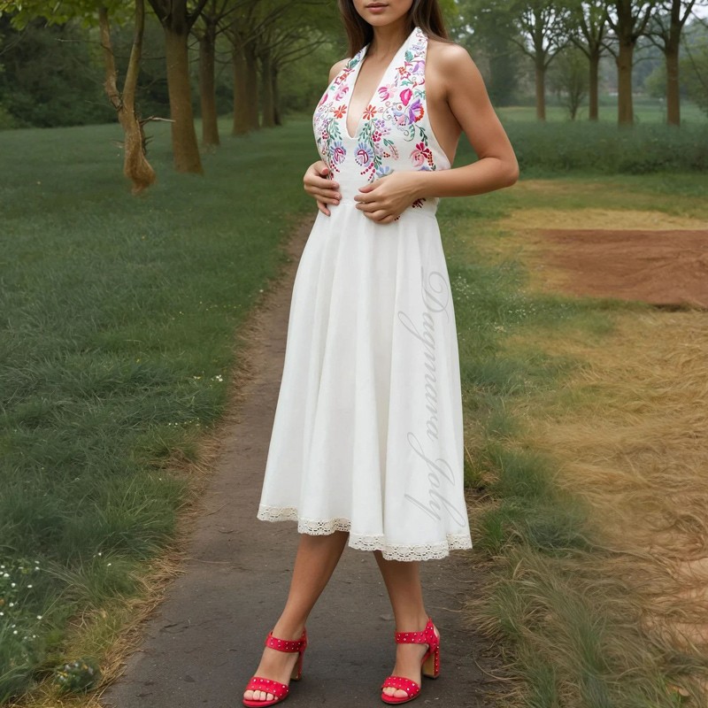sachin and babi light blue dress Collection Embellished Halter Midi Dress For Women