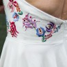 Robe Midi Dos Nu Ivoire en Lin – Broderie à la Main