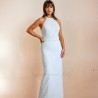 Sheath floor length Wedding Dress with halter neck