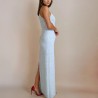 Robe de Mariée longue fourreau droite à col halter