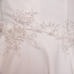 Détail de la dentelle et de la texture du tissu haut de gamme
