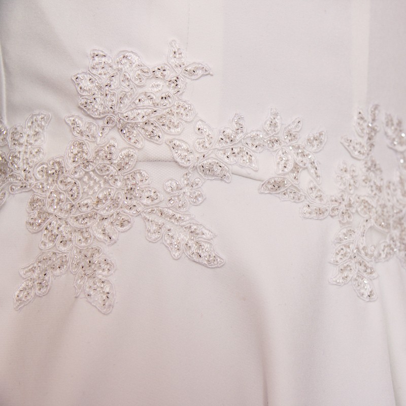 Détail de la dentelle et de la texture du tissu haut de gamme