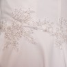 Wrap silhouette and stitching detail of short wedding dress