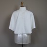 Back of the Bridal capelet with intricate hand-sewn embellishments.
