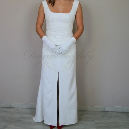 Robe de mariée fourreau minimaliste | Gaine en crêpe moderne faite main en France