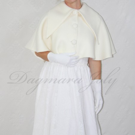 Close up on the fabric of short bridal cover up