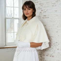 Short wedding cape adorned in a wool