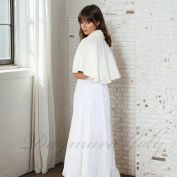 Back view of short cape for winter bridal dresses