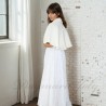 Back view of short cape for winter bridal dresses