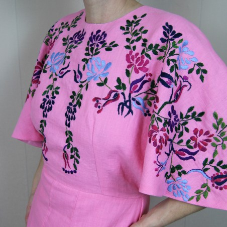 Robe en lin faite main avec fermeture invisible