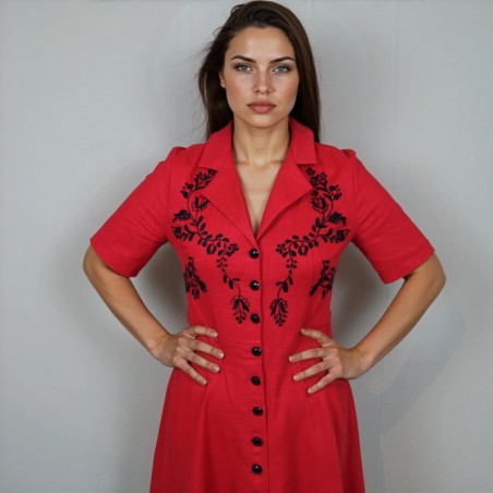 One-of-a-kind linen shirt dress handmade in France