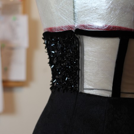 Handmade one-of-a-kind black velvet gown