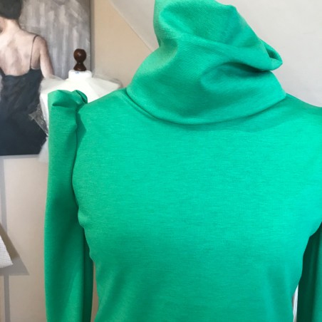 Blouse Col Roulé en Jersey Milano – Haut Élégant Manches Longues | Fabriqué en France