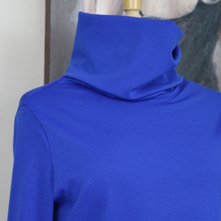 Milano Jersey Turtleneck Blouse – Elegant Long Sleeve High Neck Top | Made in France