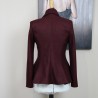 Back view of burgundy shawl collar blazer made to measure