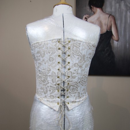 Back view of the handmade corset with lace-up closure
