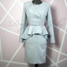 Made-to-measure pastel blue skirt suit for professional office wear