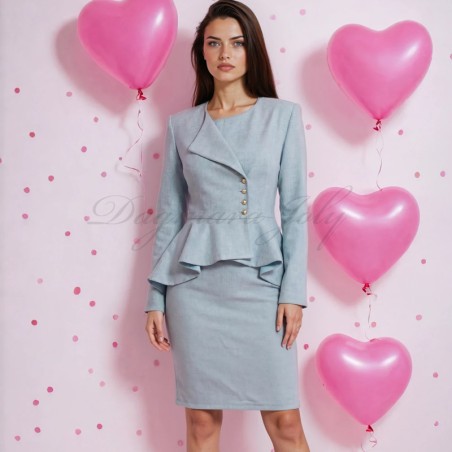 Ensemble bleu pastel femme sur mesure