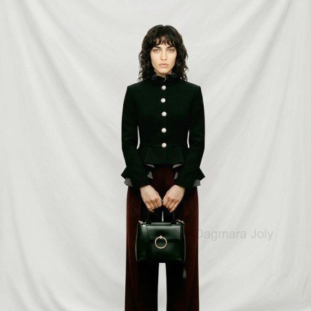 Handmade Chic evening outfit featuring black structured peplum jacket