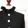Modern feminine jacket in black with architectural design