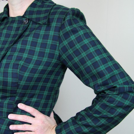Tailored peplum blazer crafted in France for elegant professional wear