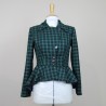 Lightweight custom women’s blazer with smooth drape and peplum waist