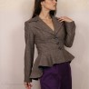 Custom fitted women’s blazer with peplum detail, tweed jacket